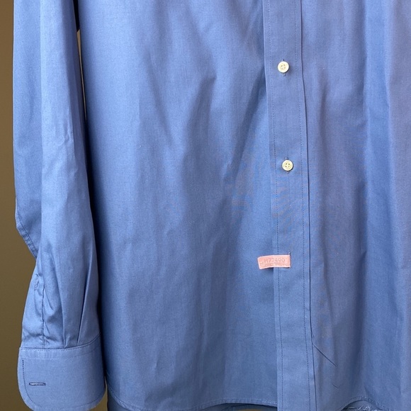 Haggar 16 - 16-1/2 (34/35) Regular Fit Solid Blue Men’s Button Up Dress Shirt - Picture 6 of 6